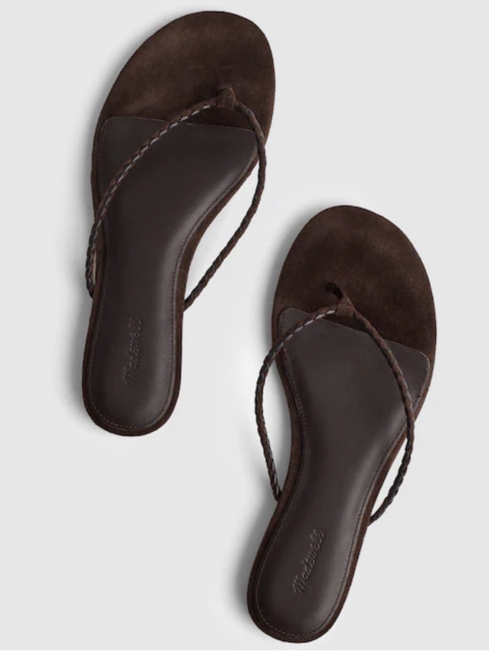 NEW Madewell Iggy Braided Thong Sandal in Dark Carob size 8 OA581 $98